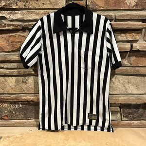 McDavid Interawear Referee Black and White Striped Short Sleeve Shirt